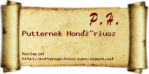 Putternek Honóriusz névjegykártya